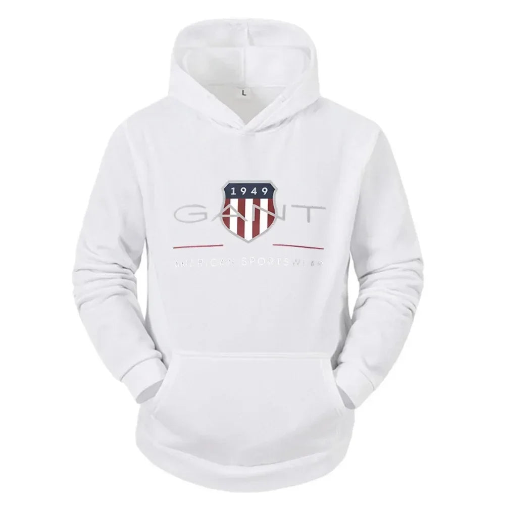 2025Solid Color Men's Hoodie Warm Men's Sweatshirt Fashion Street Casual Men's Loose Cool Sa 1949 Printed Pullover Brand Hoodie