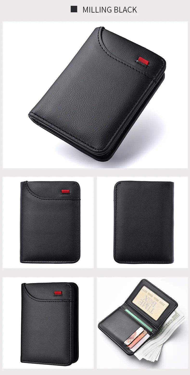 Car Emblem Soft Wallet Leather Mini Credit Card Purse Portable Small Wallet For Ferrari Roma Spider SF90 Competizione LaFerrari