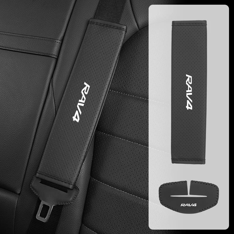 Car Seat Shoulder Pad Cover Seat Belt Buckle Protector Auto Accessories For Toyota Harrier TRD Prado RAV4 Auris CHR Corolla Camr