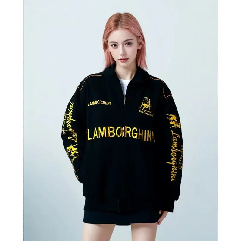 High-Quality F1 Racing Embroidered Jacket Locomotive Riding Jacket Couple Coat For Lamborghini Urus Huracan Men's Sportswear