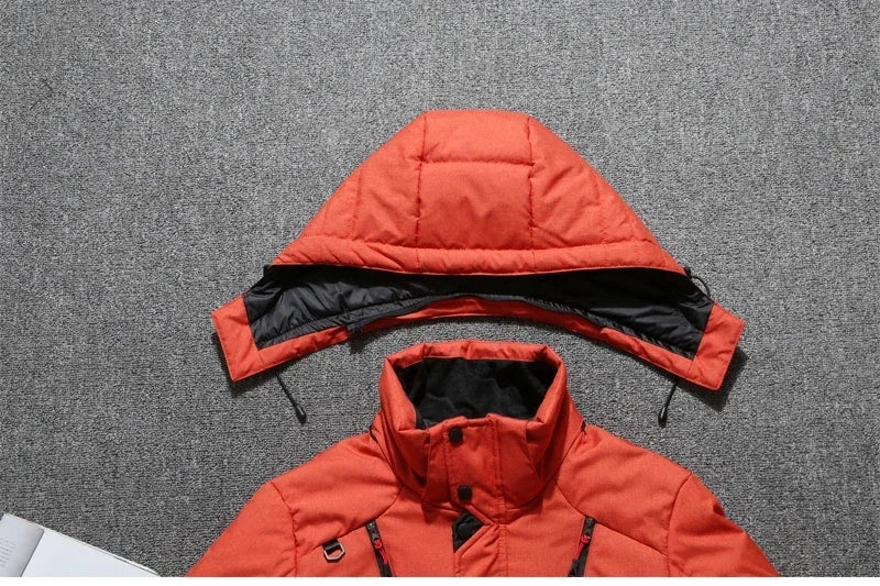 Men's Outdoor Mountain Ski Jacket Windproof Snow Costume Sports Snowboard Clothing Winter Warm Down Ski Suit Men