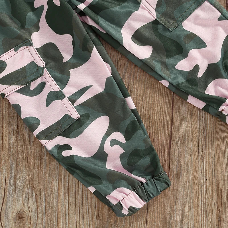 Toddler Girls Clothes 2T 3T 4T 5T Fall Outfits Baby Pullover Sweatshirt & Camouflage Pants Set Kids Winter Sweatsuit