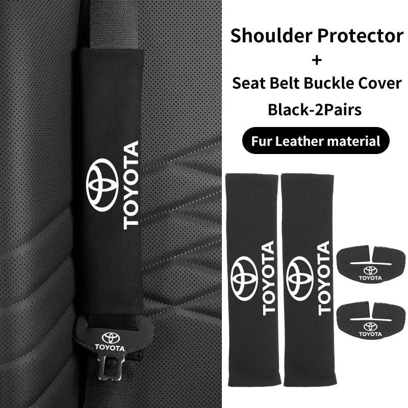 Car Seat Belt Protector Cover Safety Belt Shoulder Pad Accessories For Toyota Crown GR Corolla YARIS L Auris C-HR Hilux Vios Rav