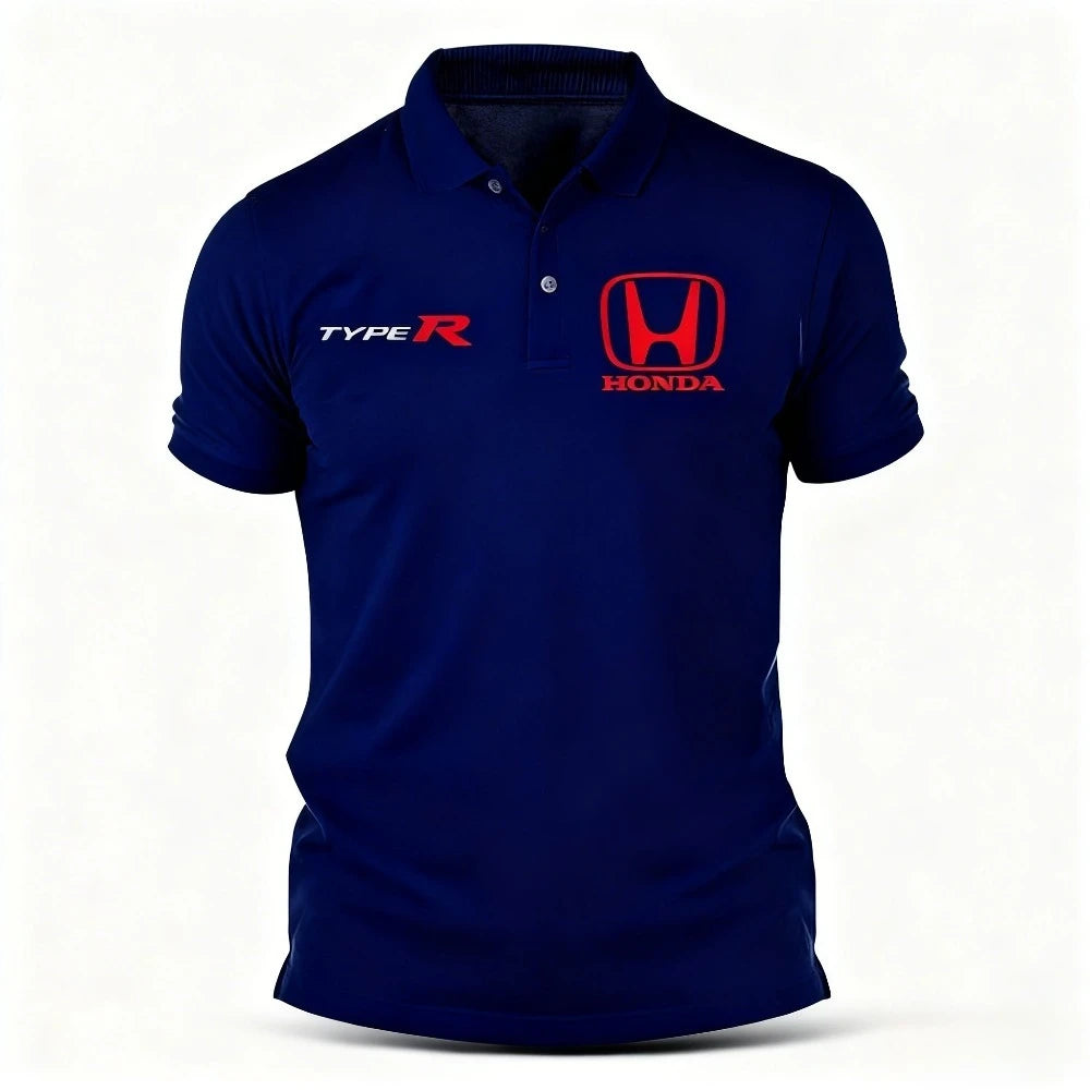 Honda Men's and Women's POLO Shirts Summer Luxury Brand Tee Lapel T-Shirt Racing Motorcycle Short Sleeve Spring and Autumn Top