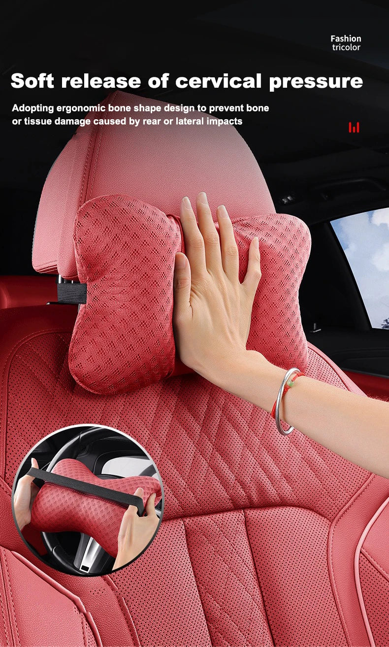 1pcs Car Headrest/Lumbar Support Neck Pillow Waist Cushion For Honda Civic Accord Vezel Fit CRV HRV Crz Hrv Polit Jazz Jade