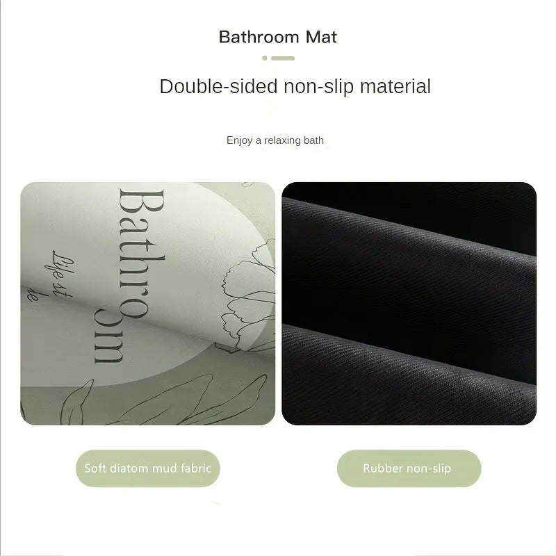 Simple kitchen non-slip floor mat L-shaped corner mat bathroom absorbent foot mat diatom mud printed mat door mat