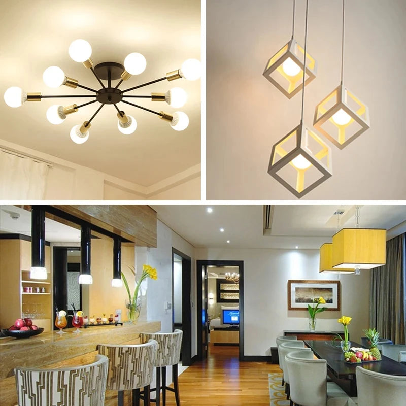 24PCS LED Bulbs AC220V AC110V E27 E14 B22 Standard Base Energy-Saving And Durable Suitable For Home Office Commercial Lighting