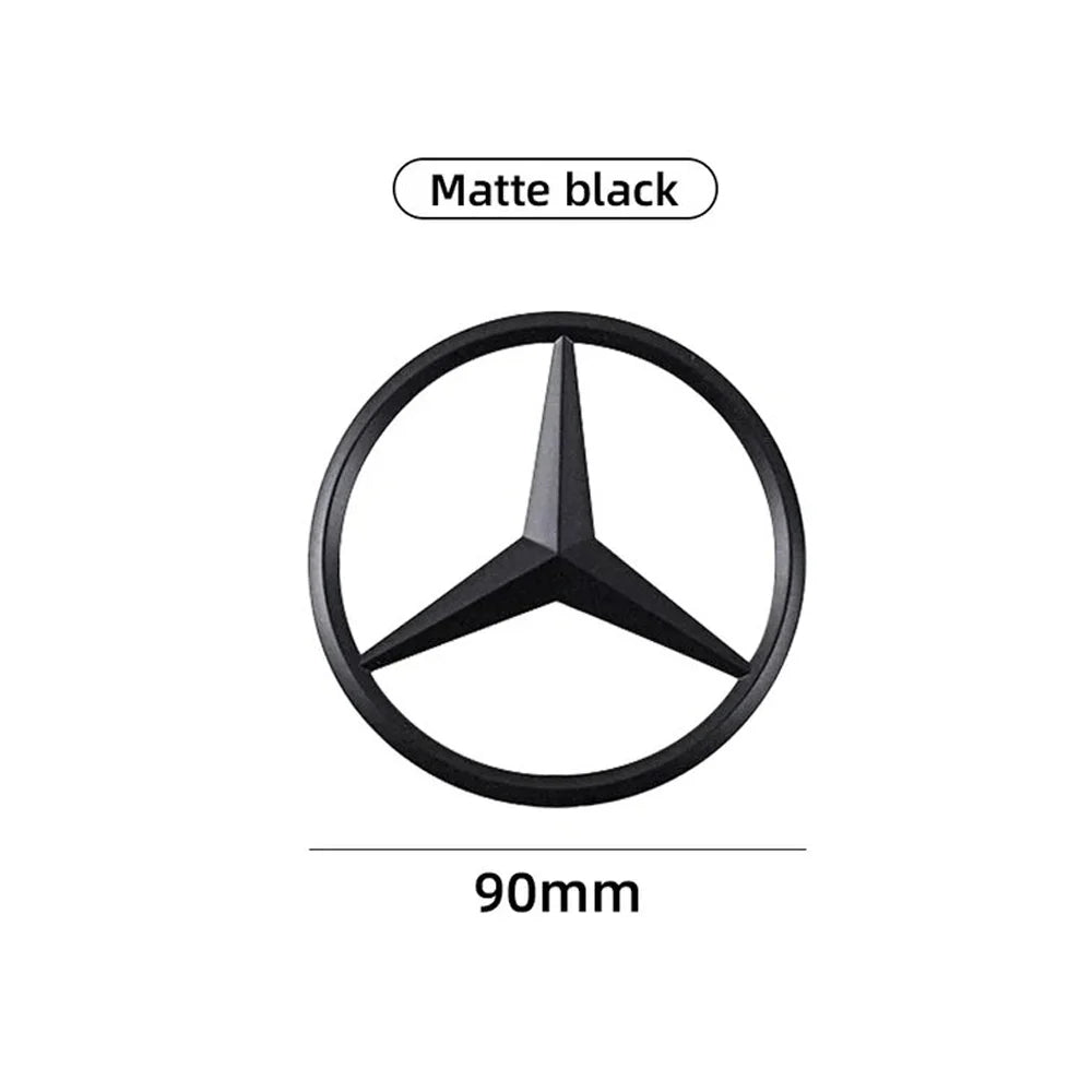 For Mercedes Benz 90MM ABS Car Rear Badge Sticker Trunk Emblem Decal A B C E S class GLA GLC CLA GLK GLE W204 W205 W212