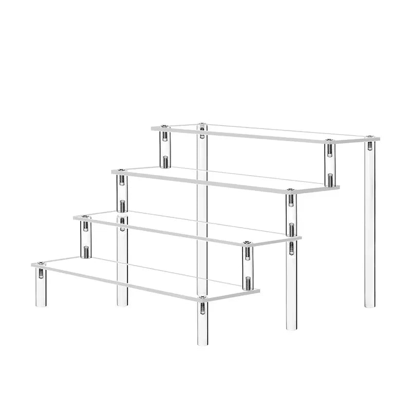 1-5 Tier Acrylic Display Stand Clear Display Riser Rack for Cupcake Perfume Doll Décor Organizer Amiibo Funko POP Figures DC05