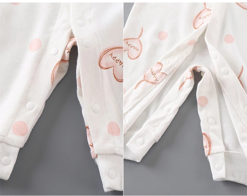 Baby Autumn Clothes Long Sleeved Spring and Autumn Jumpsuit, Pure Cotton Baby Climbing Clothes Boneless Single Breasted Hoodie
