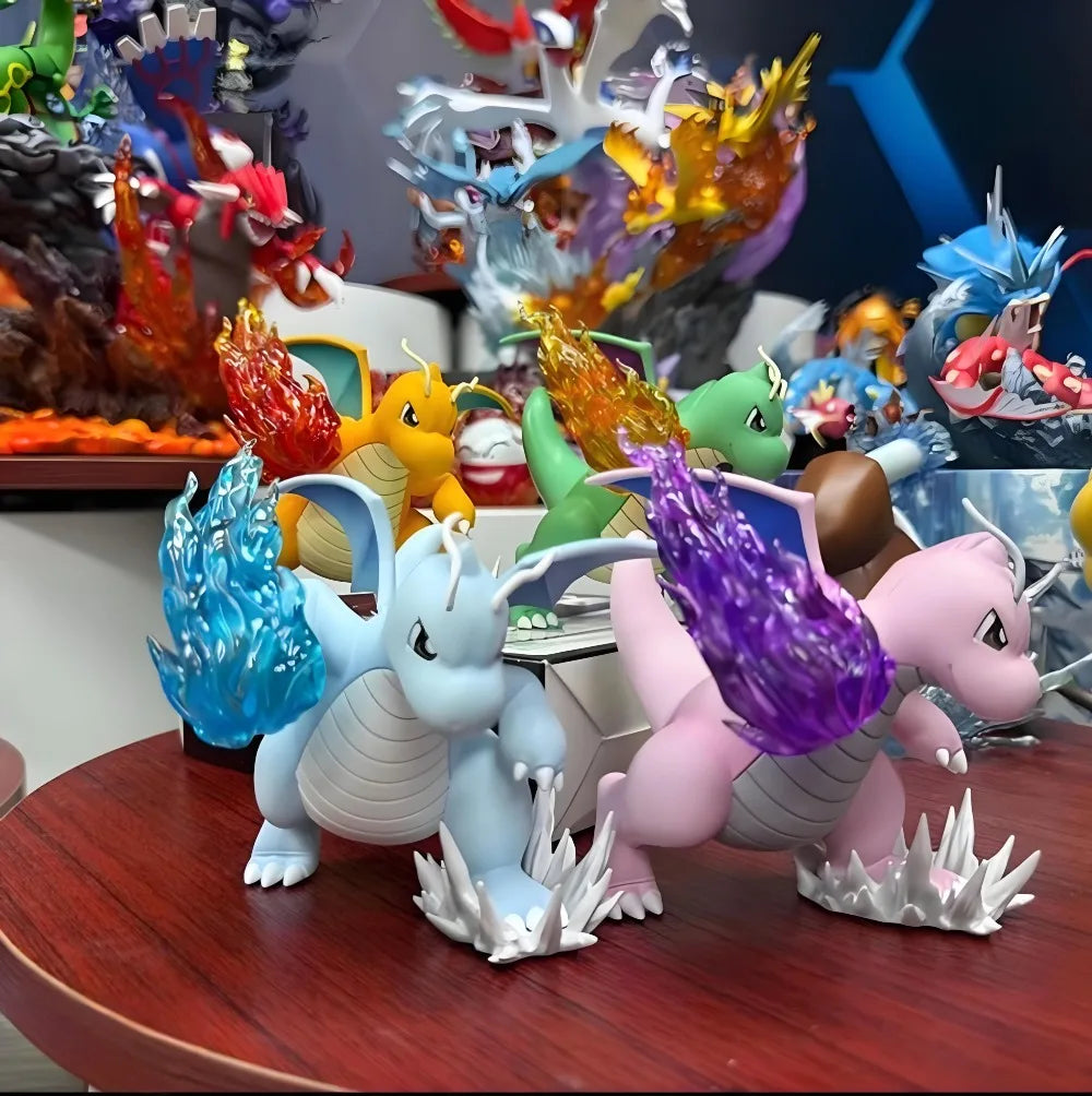 10cm/3.93in Anime Pokemon Figure  Fire Punch Dragonite Figures Pokemon Action Figure Pvc Collection Model Toys Gifts