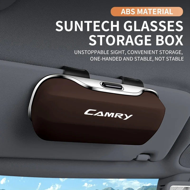 Car Eyewear Case Box Sunglasses Holder Sun Visor Storage Protective Frame Box Glasses Clip Portable For Toyota Camry