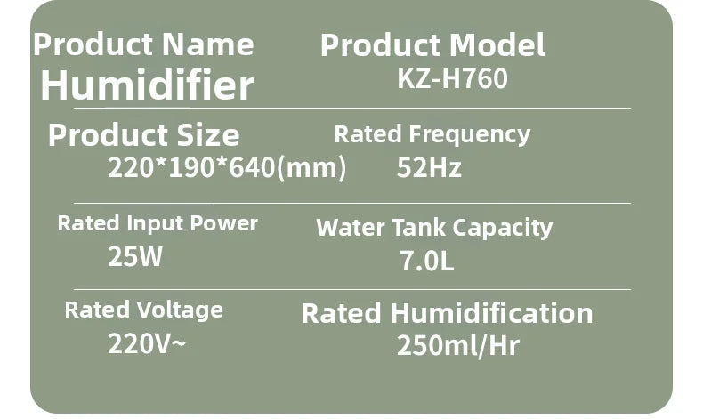 7L Floor Standing Humidifier with Remote Control Baby Room Humidifier Ultra Quiet Quiet Floor Humidifier For Living Room