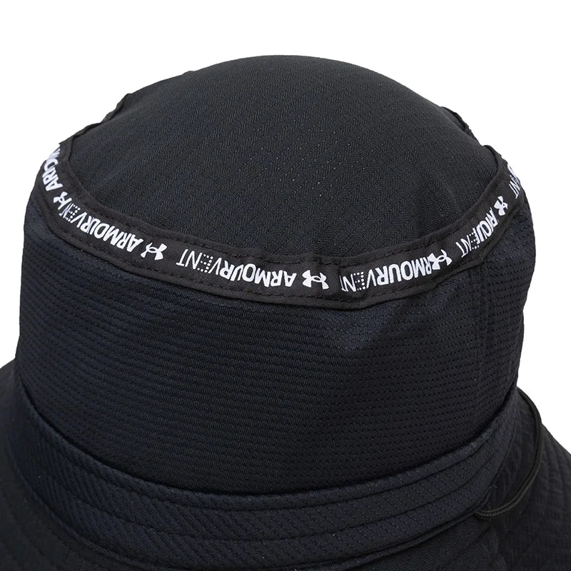 Under Armour Men's Hat, Fashionable Black Simple Fisherman's Hat, Comfortable, Breathable, Casual Fishing Sun Hat 1361527-001