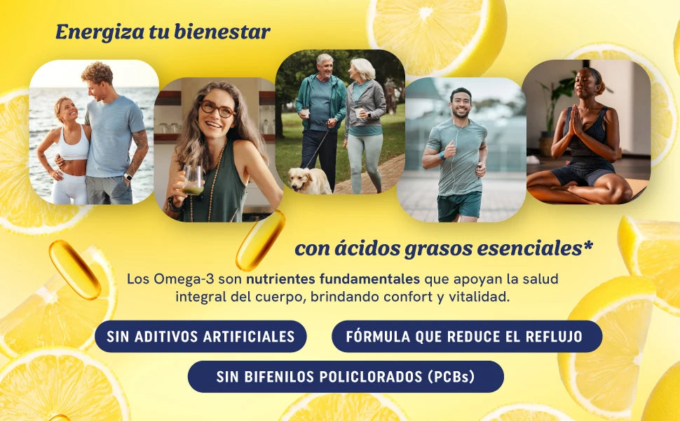 Omega 3 3600 Mg Aceite De Pescado EPA 1300 Y DHA 860 Suplemento Alimenticio De Alta Potencia | Fórmula Sin Eructos| 60 Cápsulas