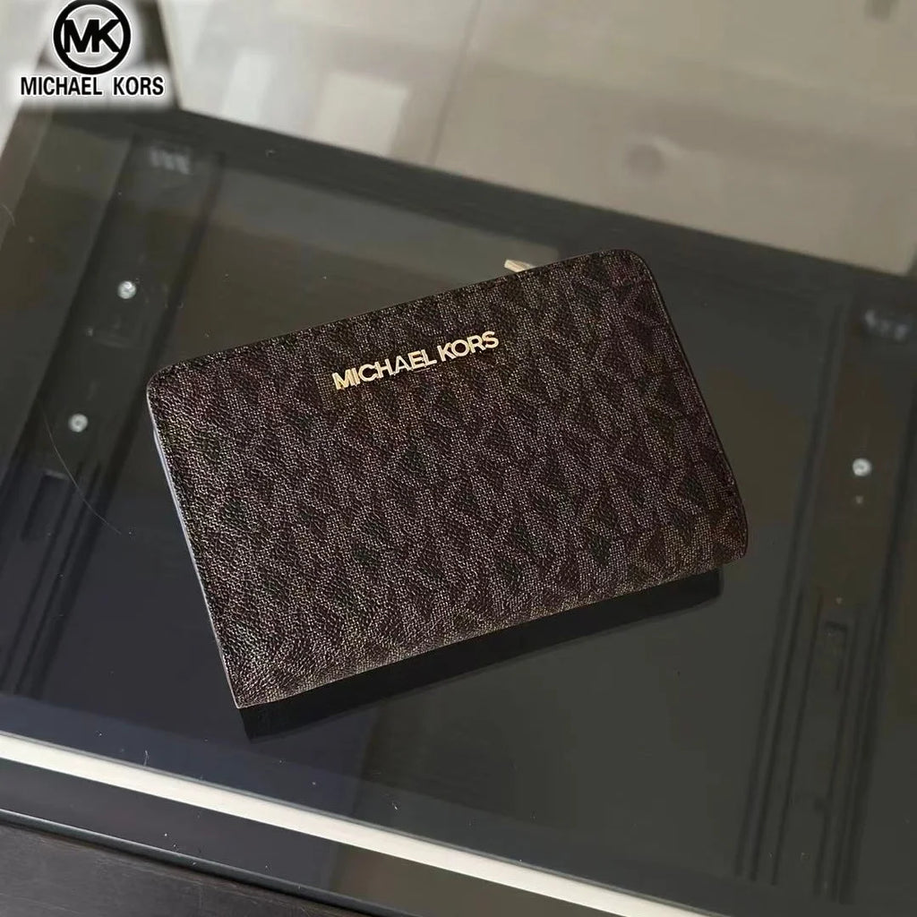 2026 New Michael Kors Women's Fashion Luxury Men's and Women's MK Leisure High end Wallet Card Bag Folding Versatile Zero Wallet