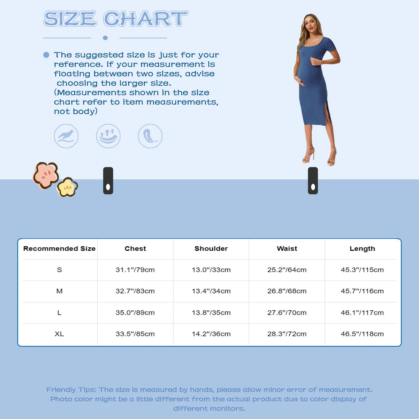 Elegant Maternity Knitted Dress Solid Color Short Sleeve Split Dresses Pregnancy Women Clothes Wedding Party Casual Daily Wear