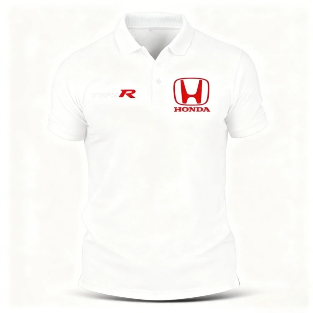 Honda Men's and Women's POLO Shirts Summer Luxury Brand Tee Lapel T-Shirt Racing Motorcycle Short Sleeve Spring and Autumn Top