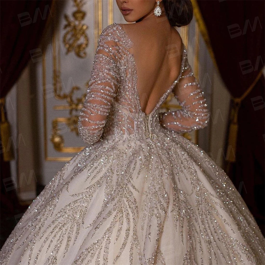 luxury hand beaded wedding dress