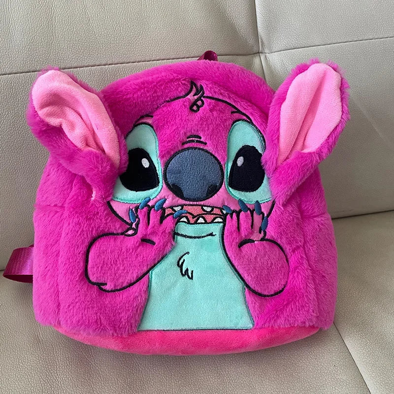 Disney  Stitch Plush New Backpack Cartoon Fashion 3d Mini Women's Backpack Large Capacity Cute Children Schoolbag High Quality!!