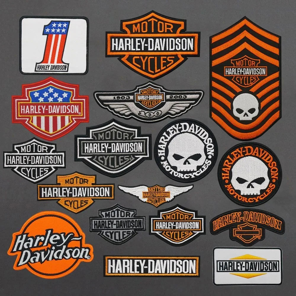 New Harley Davidson Punk Embroidered Patches on Clothes Iron on Patches for Clothing Jacket Badge DIY Biker Appliques Stirpes