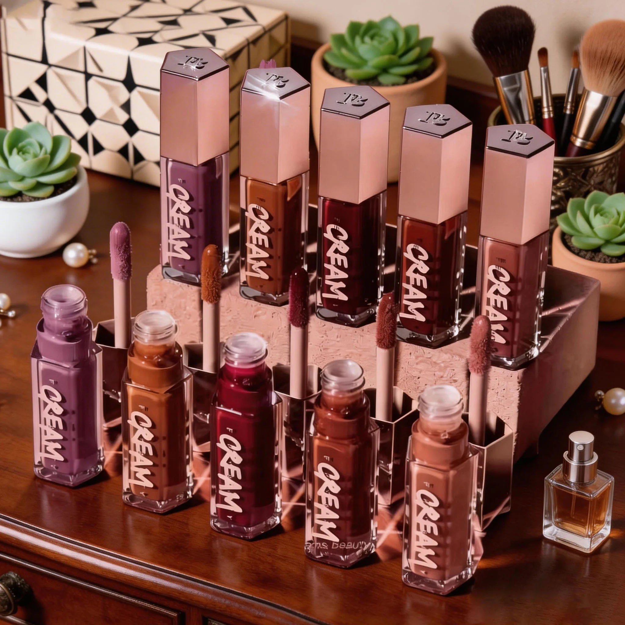 Fenty Beauty Lip Gloss Lipstick Water Gloss Highlight Mirror Lasting FUSSY HEAT RIRI Sparkling Charming Lady Lip Care Cosmetics