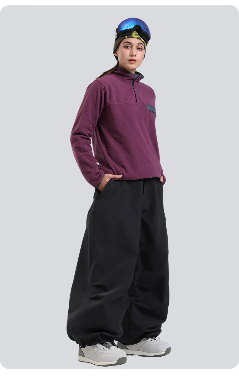 Gsou Snow Men's & Women's Snowboard Pants Waterproof Windproof Ski Trousers Thermal Winter Workwear Loose Fit Outdoor Sportswear