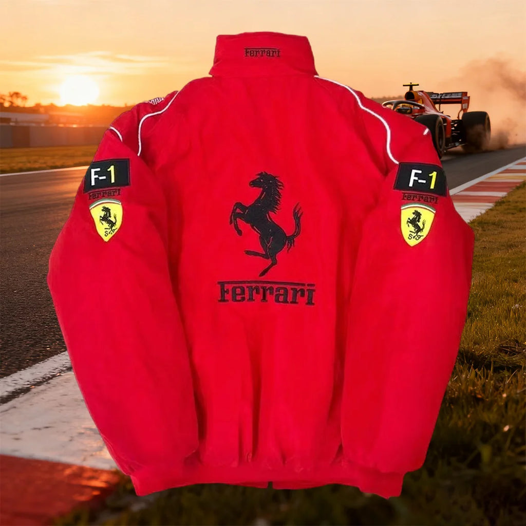 High-Quality F1 Racing Embroidered Jacket Locomotive Riding Jacket Couple Coat For Ferrari F430 488 Stradale Roma F8 Spider SF90