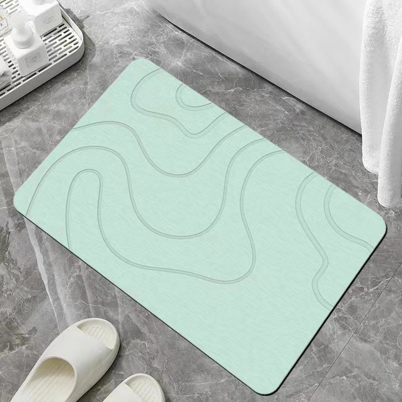 Indoor Diatomite Stone Bath Mat, Soft Diatomite Mud Mat, Water Absorption, Quick-Drying, Entrance Rugs