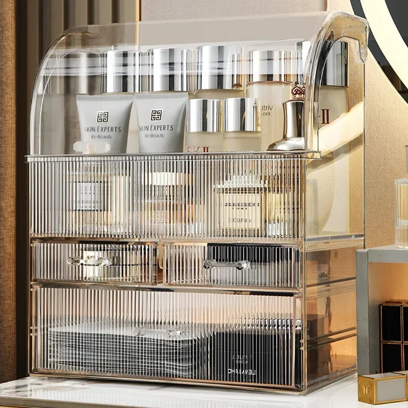 30x17.5x36cm Large Drawer Organizer Makeup Clear Acrylic Box With Perfume Cosmetic Display Capacity Lid Cosmet Storage Box