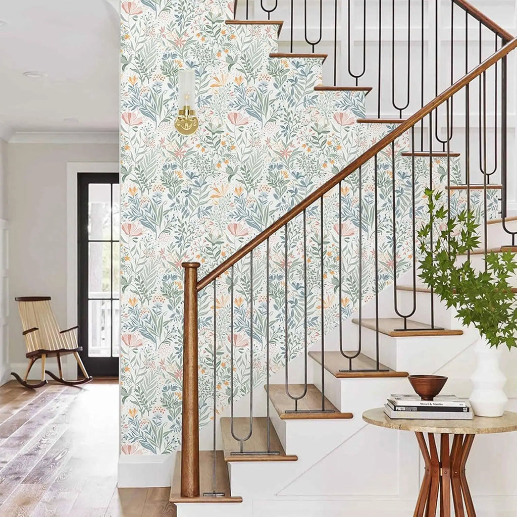 Floral Peel and Stick Wallpaper Boho Contact Paper Flower Removable Self Adhesive Waterproof Wallpaper for Bathroom Bedroom
