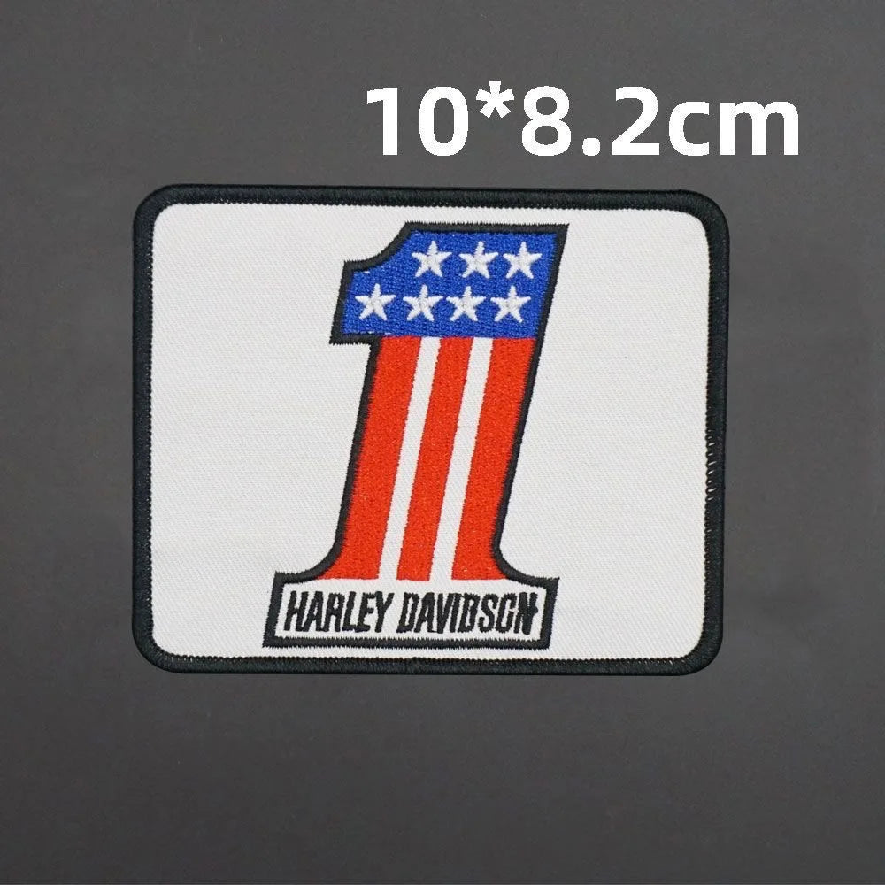 New Harley Davidson Punk Embroidered Patches on Clothes Iron on Patches for Clothing Jacket Badge DIY Biker Appliques Stirpes