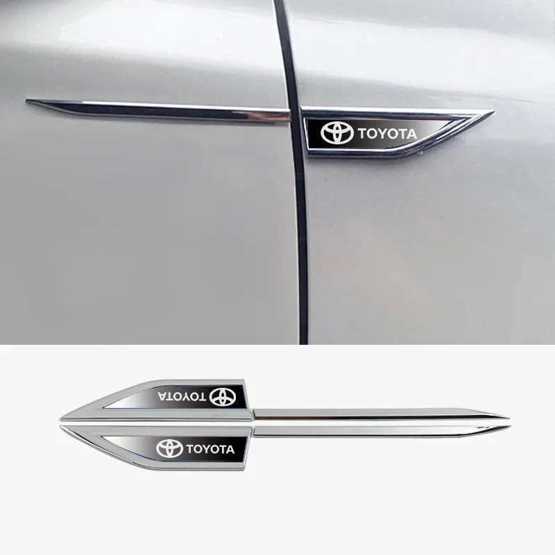 2Pcs Metal Car Stickers Badge For Toyota camry Yaris corolla RAV4 CHR prado hulix verso  Auto Fender Side Decals