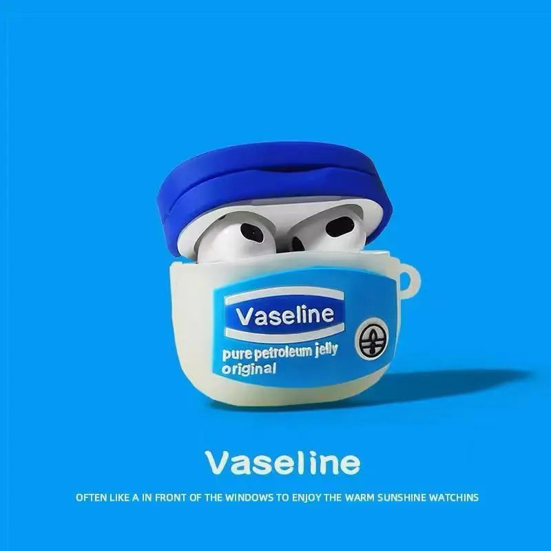 For AirPods 4 3 2 1 Pro Pro2 Pro3 Earphone Case 3D Creative vaseline Case Silicone Protective Headphone Box With Pendant Cover