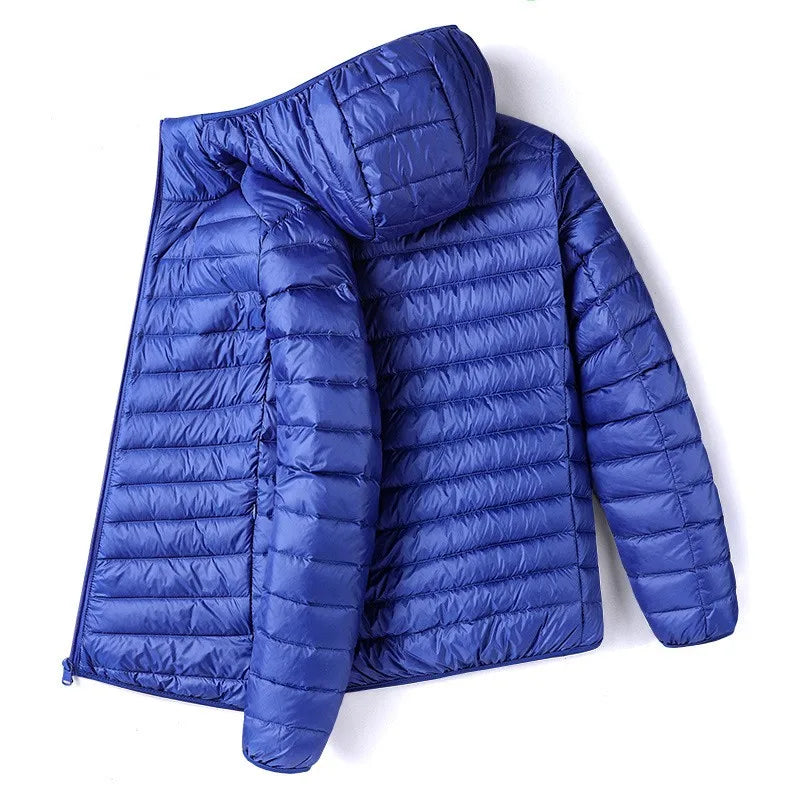 2026 Winter New Men's Casual Warm Hooded Cotton Warm Jacket Outdoor Sports Fashion Leisure Solid Color Hooded Warm Cotton Jacket
