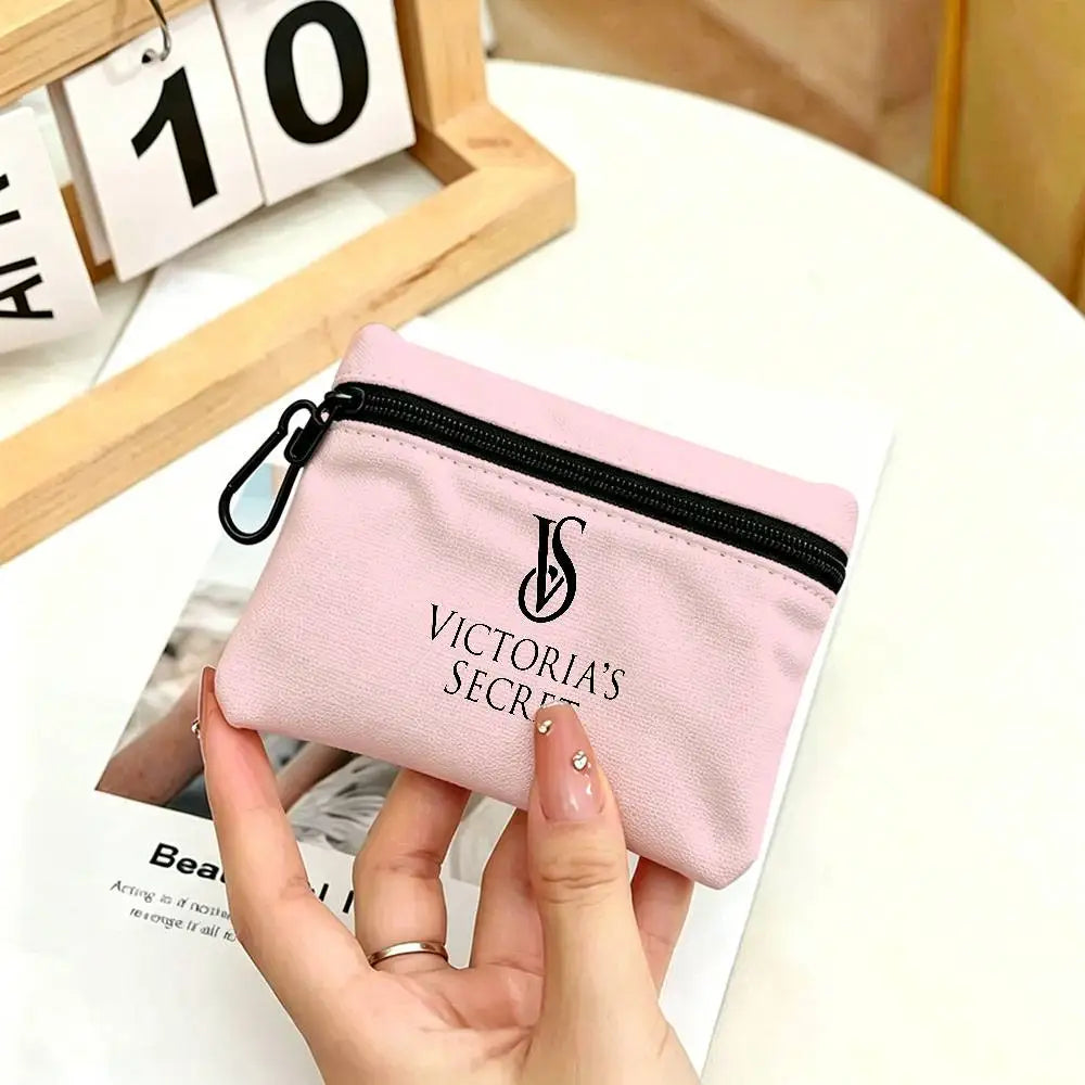 V-Victorias-Fashion-S-Secret Compact Oxford Cloth Zipper Pouch Detachable Carabiner Mini Coin & Key Wallet