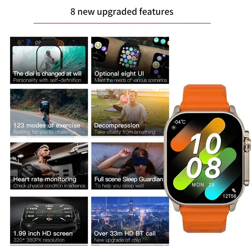 OPPO T900 Ultra Smart Watch Men 49mm Series 9 AMOLED Screen NFC Compass Waterproof For Apple Watch IWO Ultra 9 Wholesale NEW
