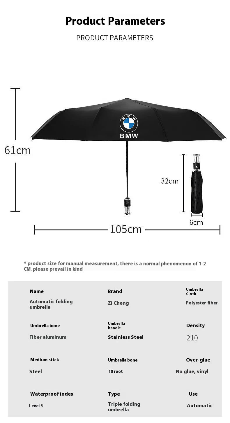 Car Automatic Folding Windproof Sunshade Umbrella For BMW M X1 X3 X5 X7 E36 E39 E46 E60 E90 E91 E92 F10 F20 F30 F01 G20 M3 M4 M5