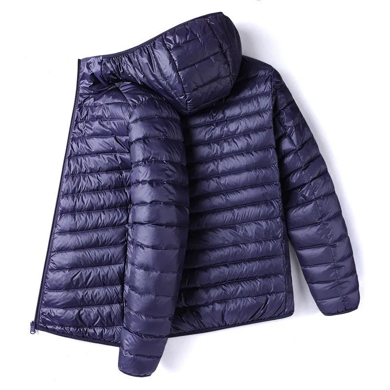 2026 Winter New Men's Casual Warm Hooded Cotton Warm Jacket Outdoor Sports Fashion Leisure Solid Color Hooded Warm Cotton Jacket