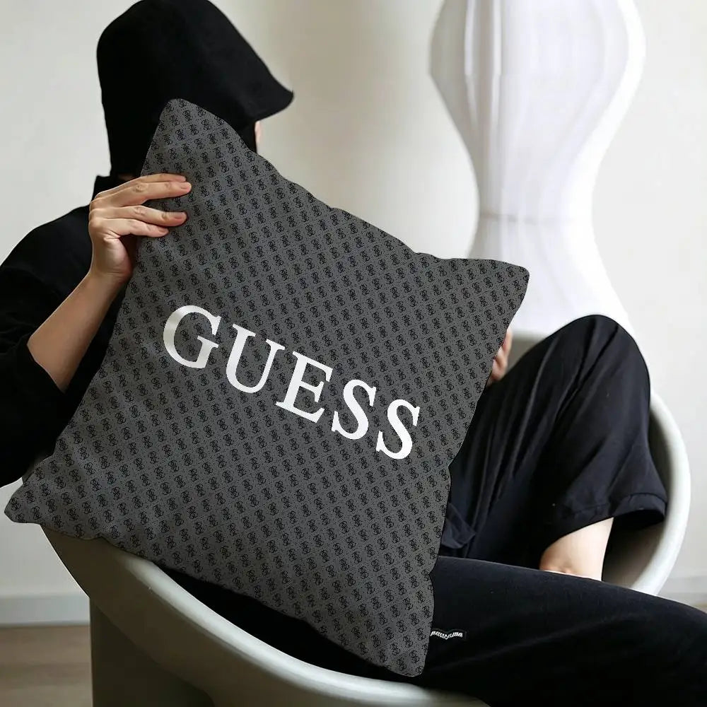 Fashion G_GuessS Logo Printed Pillow Gift Home Office Decoration Pillow Bedroom Sofa Car Cushion CoverPillow Case