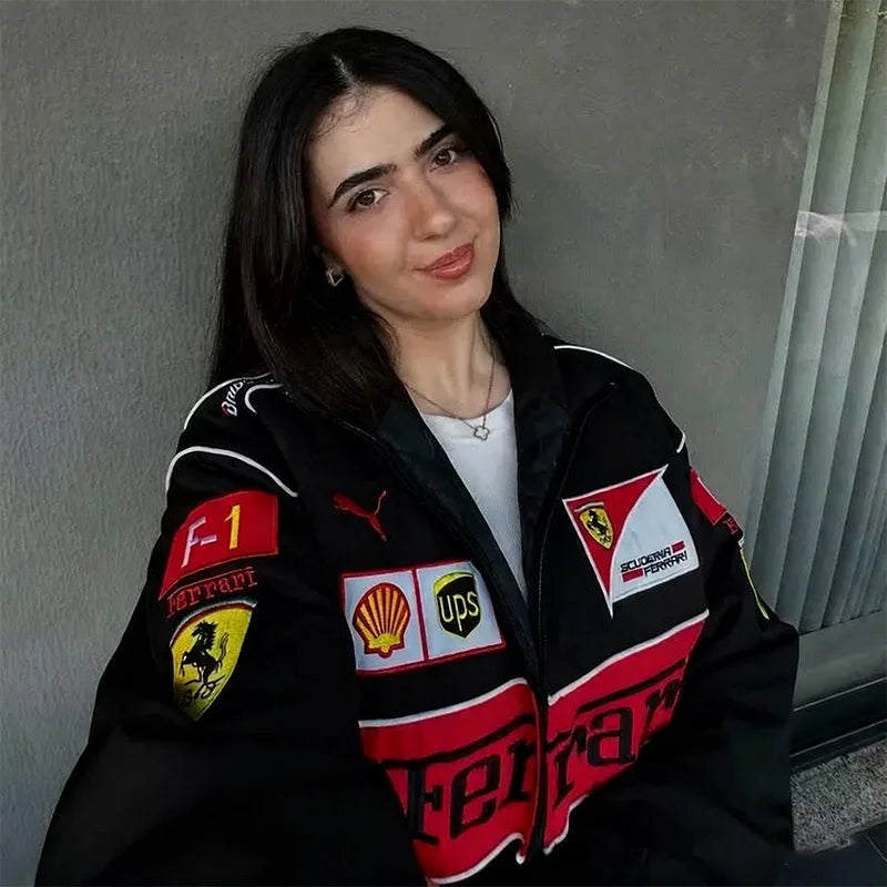 High-Quality F1 Racing Embroidered Jacket Locomotive Riding Jacket Couple Coat For Ferrari F430 488 Stradale Roma F8 Spider SF90