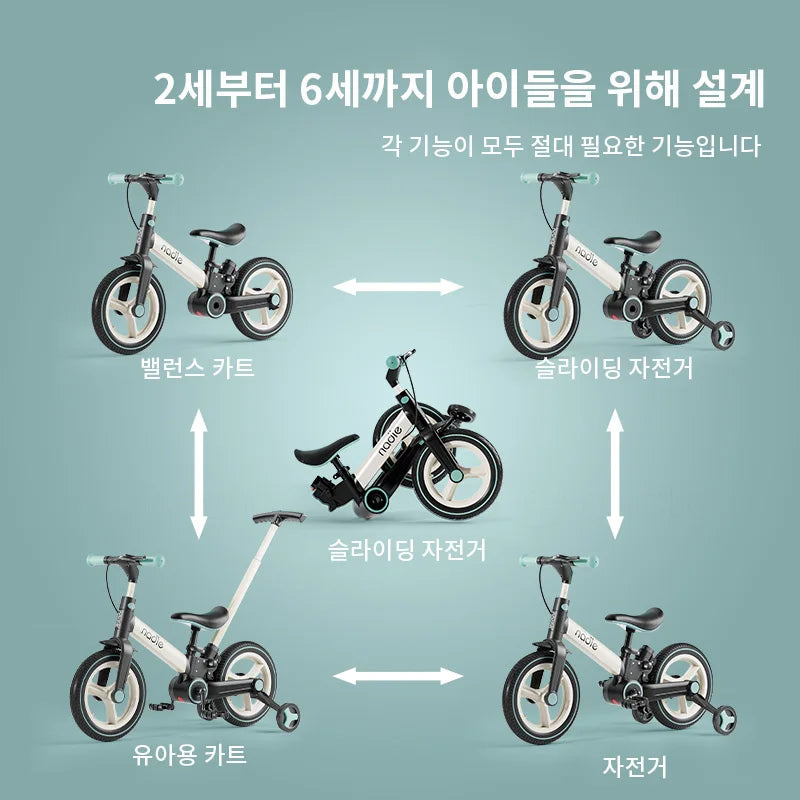 Children's bicycle balance bike 2-in-1 1-3 1-6-year-old girl boy pedal folding bike