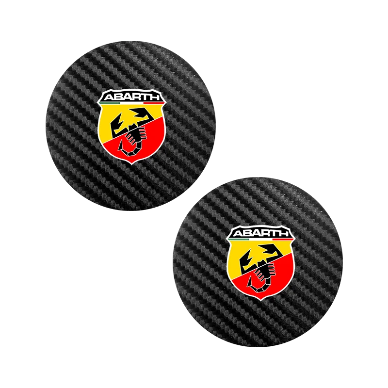 2Pcs Car Coasters Carbon Fiber Cup Holder Mat For Fiat 500 Abarth Punto Panda Doblo Car Interior Accessories Decorative Coasters