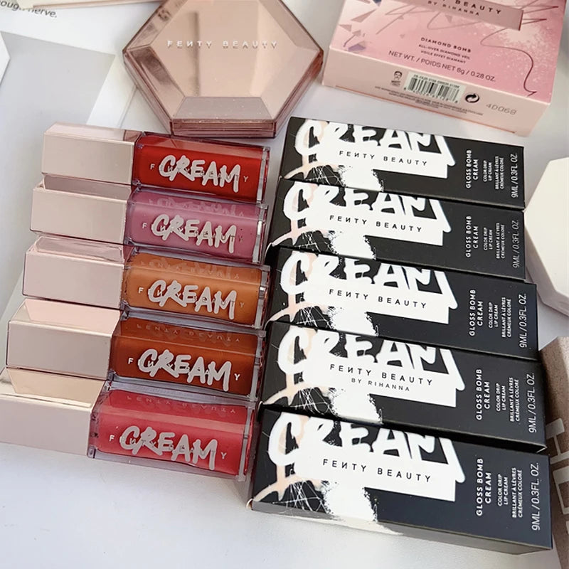 Fenty Beauty Gloss Lip Glaze Multi-color Moisten Shine Glitter Lip Plumper Makeup Beginner Liquid Lipstick Makeup Cosmetics
