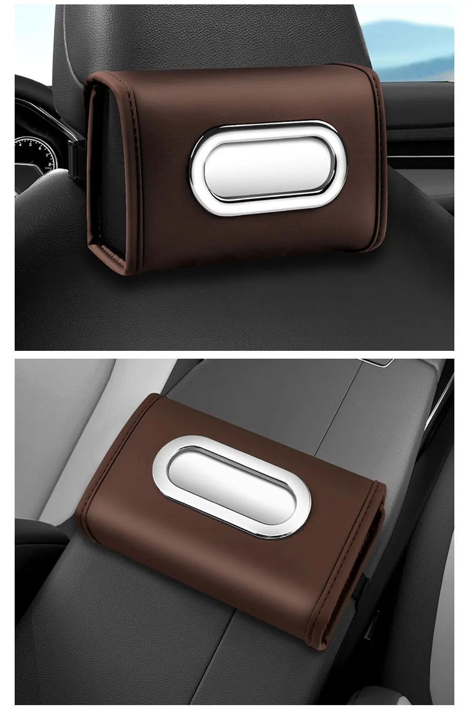 for Baojun 510 730 360 560 RS-5 530 630 Wuling Hongguang S Leather Car Tissue Bag Seat Back Hanger Kleenex Case Visor Napkin Box