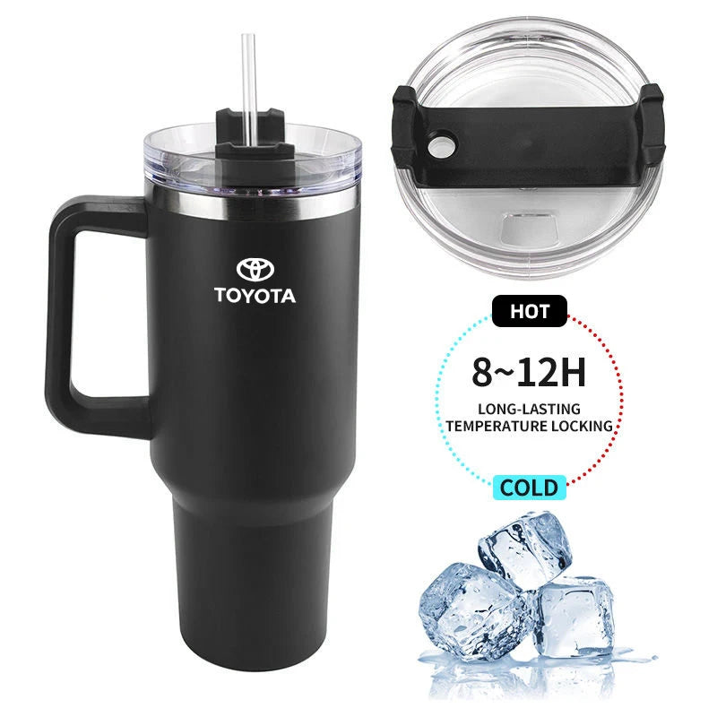 1200ML High Quality Insulated Tumbler with Handle Straw Cup Coffee For Toyota Gazoo Racing TRD CROWN Corolla Yaris Chr