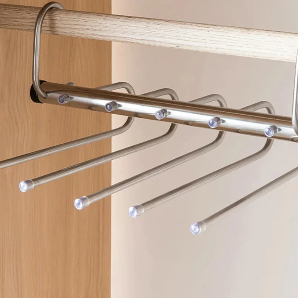 1/2pcs Folding Magic Pants Hangers,5/9Layer Stainless Steel Space Saving Clothes Rack,Jeans Trousers Scarf Organizers for Closet