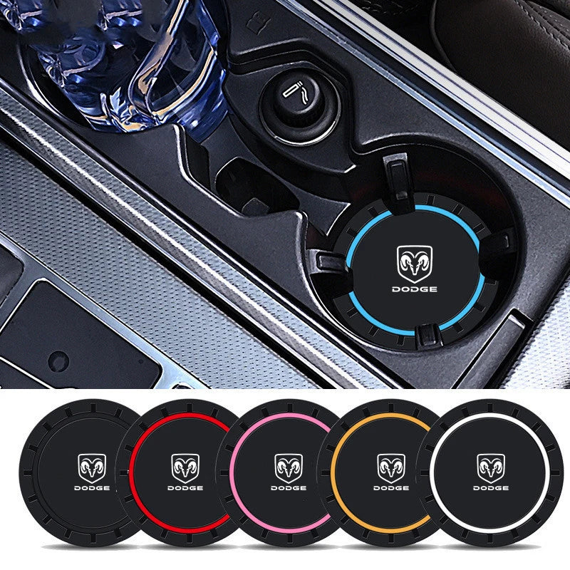 2Pcs Non-slip Car Water Cup Slot Non-Slip Mat Pad For Dodge Durango Ram 1500 Charger Caliber Journey Demon Nitro Challenger