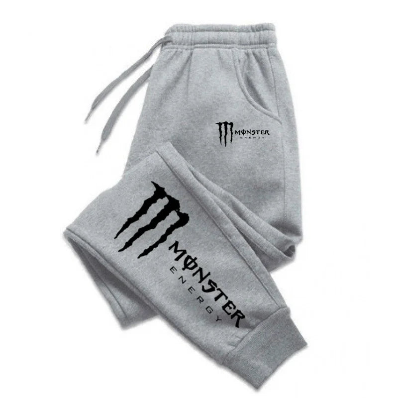 Monster Energy Letter Print Versatile Drawstring Casual Long Pants Men's Loose Straight Leg Jogger Pants
