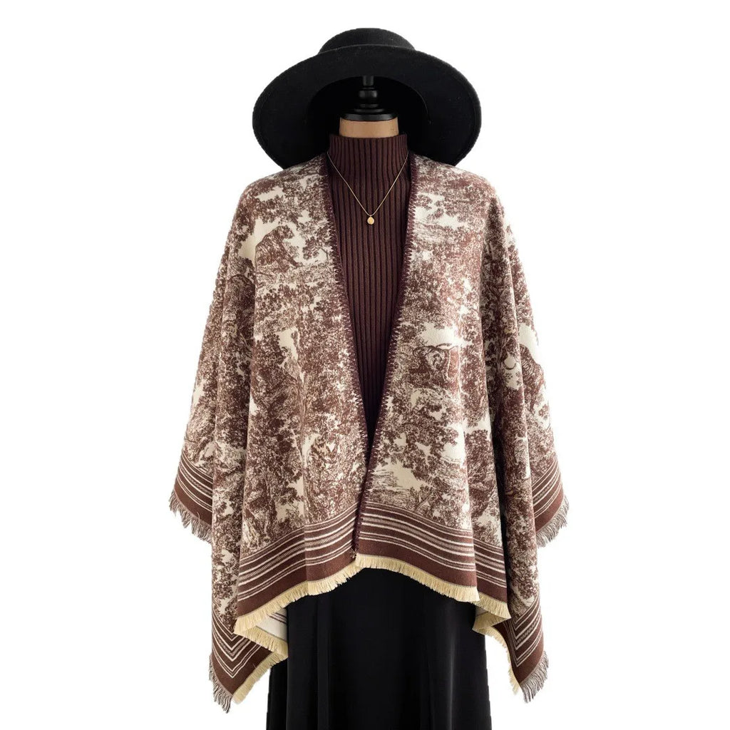 Warm Faux Cashmere Double-Sided Women's Scarf Spring Autumn Winter Air Conditioned Room Decorated Aslan Cape Fashionable Commute